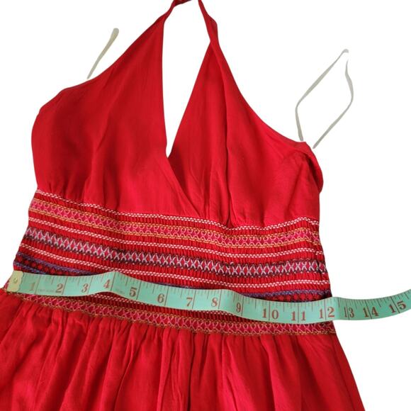 Vintage Forever 21 Y2K Babydoll Halter Red dress Coastal Boho Chic Indie Small - Picture 9 of 14
